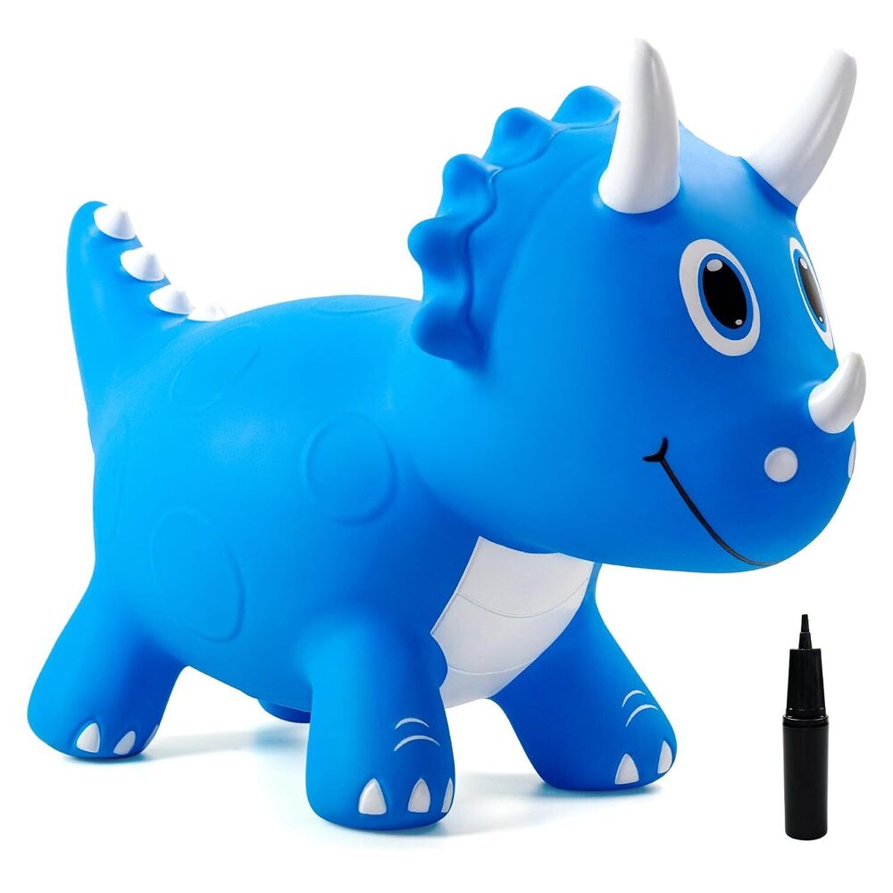 Kids Dinosaur Bouncy Animal Toys, Inflatable Triceratops Bouncer